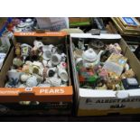 A Quantity of Teapots, bells, etc:- Two Boxes