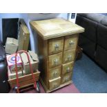 'Flagstone' Hardwood Chest, five banks of four drawers each, on bun feet, by Ward of Doncaster, 49cm