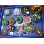 XX Century Paperweights - varying inclusions (flower, millefiore, swirl, abstract, bubble etc);