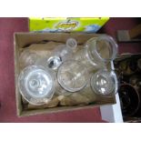 Three Pasta Jars, two decanters, rose vase:- One Box