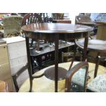 An Edwardian Inlaid Mahogany Occasional Table, with circular top and undershelf.