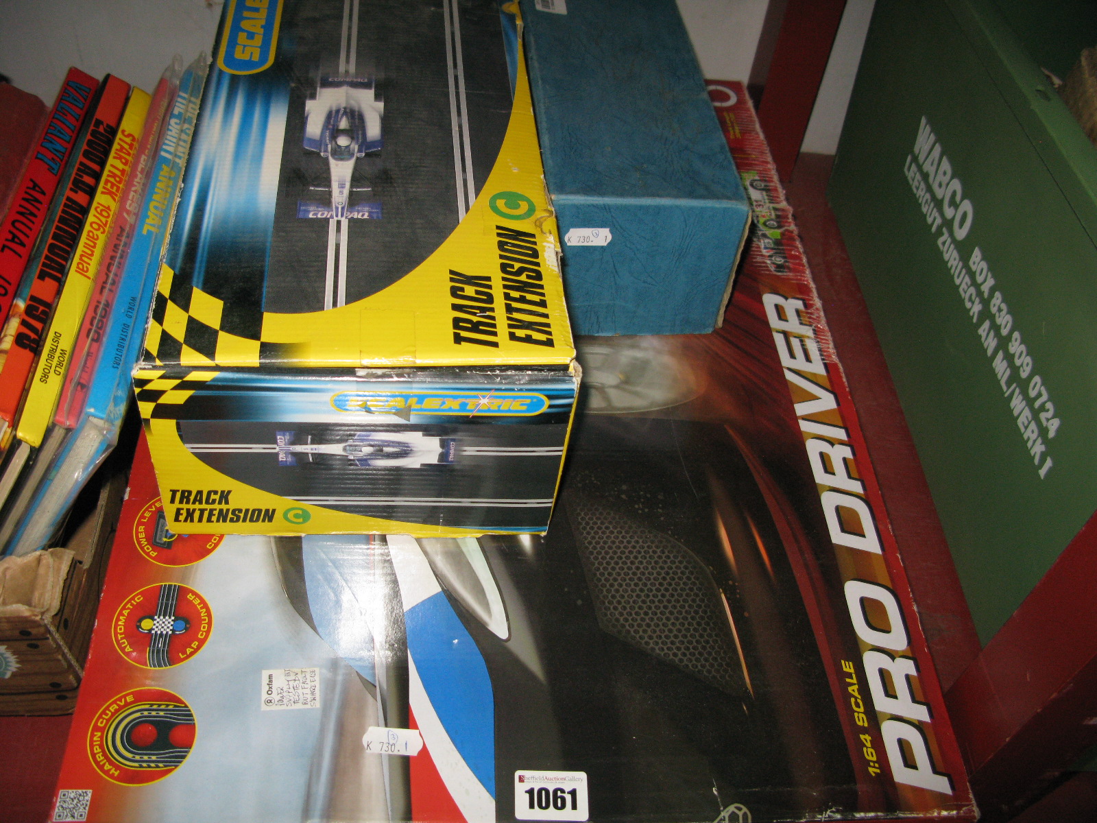 Nicol Toys Hammer Ball Set, Scalextric track extension and Pro Driver. (3)