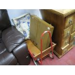 A Child's Four Wheel Barrow Trolley, four Chad Valley Spinning Humming Top's (