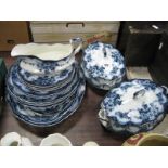 Alfred Meakin 'Devon' Blue and White Dinner Ware, of twenty pieces, including two oval tureens.