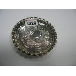 An Art Nouveau Style Hallmarked Silver Dish, (makers mark rubbed) Birmingham 1901, of shaped