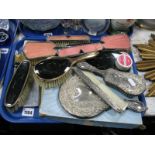 Mid XX Century Dressing Table Sets, cigarette case, Dorothy Vernon nylons (boxed), compacts, etc:-