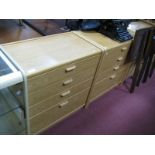 A Pair of Modern Pine Effect Chests, having four drawers.