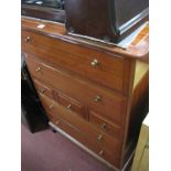 A Stag Mahogany Chest of Five Drawers, moulded edge, brass ball handles.