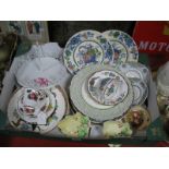 Aynsley Fruit Decorated Trinket Dish, pair of Carlton Ware leaf dishes, Masons and other plates,