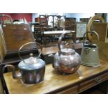 XIX Century Copper And Brass Kettle, together with one other XIX century copper kettle and an