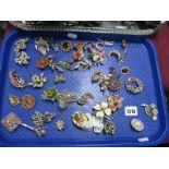 A Collection of Assorted Costume Brooches:- One Tray