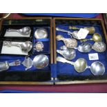 A Decorative Hallmarked Silver Caddy Spoon, Birmingham 1906, with decorative bowls; together with