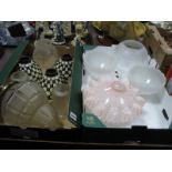 Glass Ceiling Light, glass light shades, and other glass light shades:- Two boxes