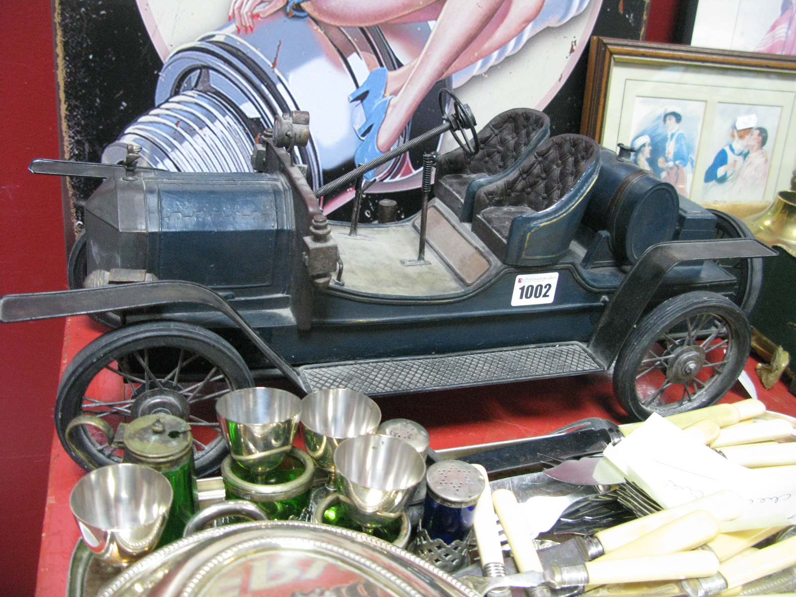 A Late XX Century Model Vintage Car, length 52cm.