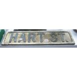 'Hart Street' Cast Iron Street Sign, 59.5cm long.