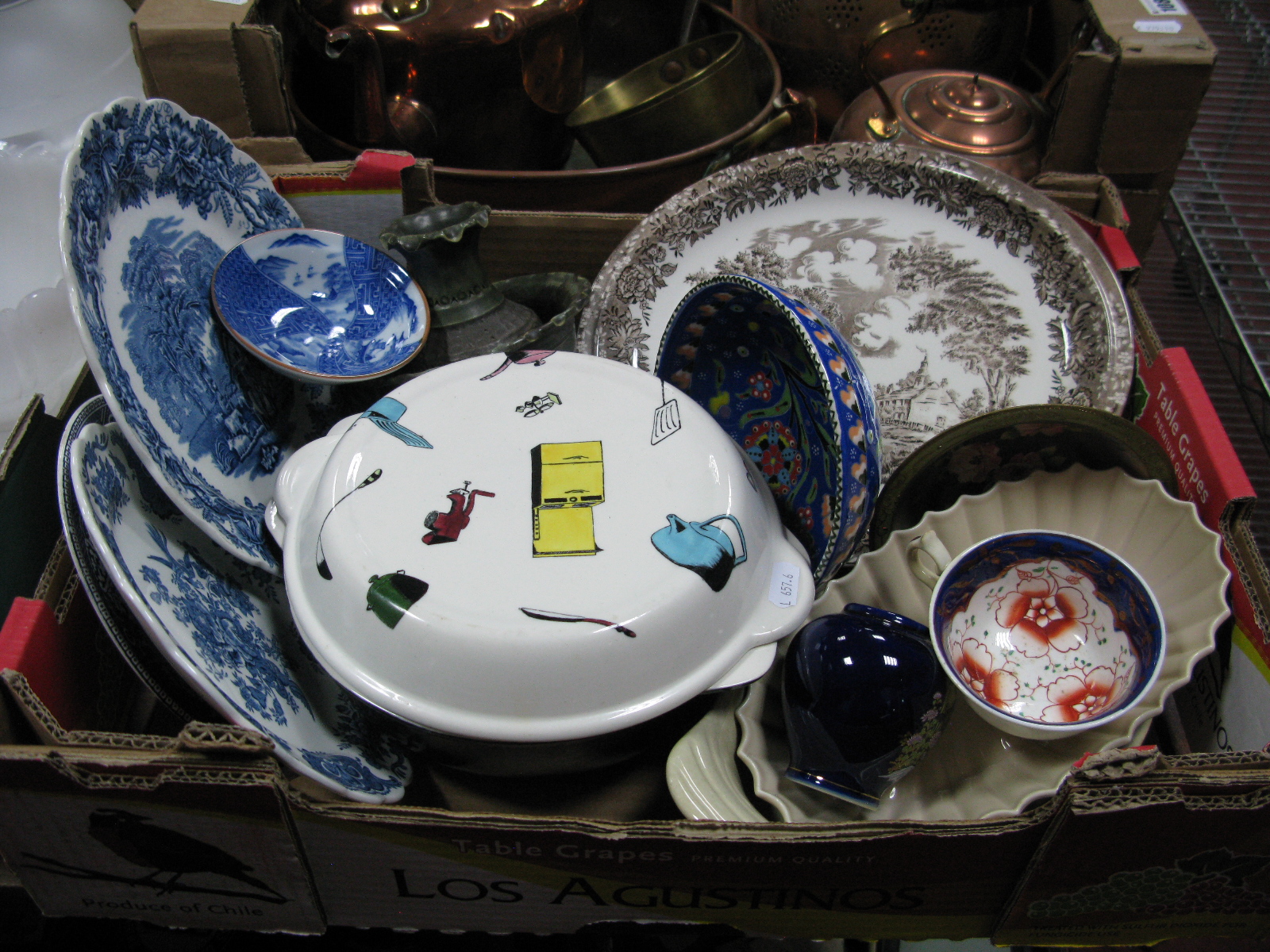 An Empire Porcelain Company Caldor Oven Ware Tureen, studio pottery, Turkish dish, c1900 dish and