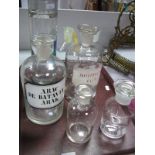 John Martyn Mitcham mints jar, chemists bottle - two with Latin labels:- One Tray