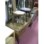 Walnut Dressing Table, with triple bevelled mirrors, and five drawers on cabriole legs.