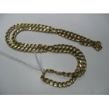 A 9ct Gold Curb Link Chain, of uniform design.