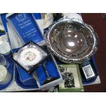 Cavalier Commemorative Plated Ware, boxed, decorative dish with glass liner and a swing handled