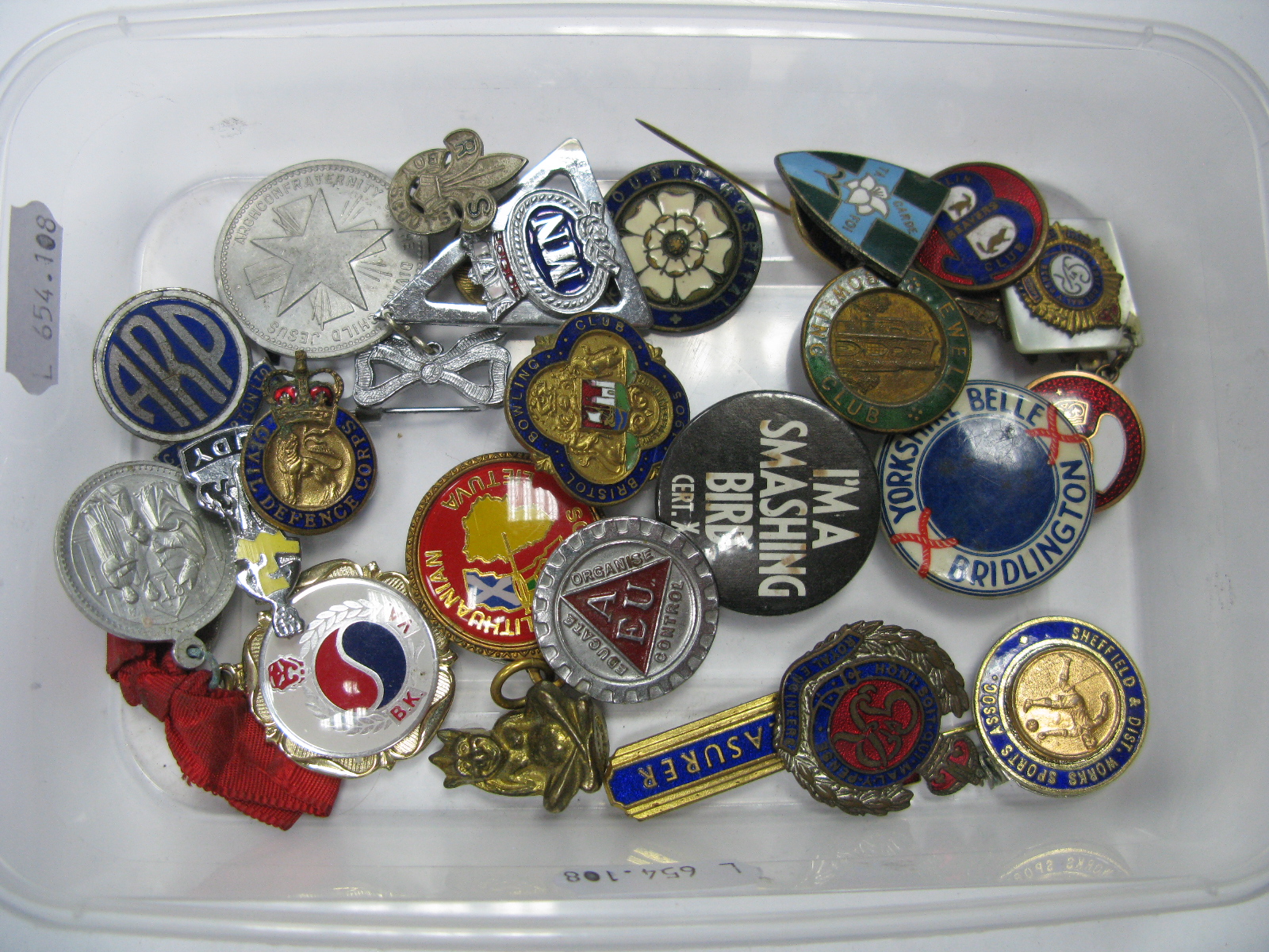 A Collection of Assorted Badges, including Civil Defence Corps, "Treasurer", ARP C&J Hampton Ltd,