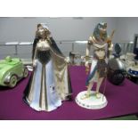 Royal Worcester Figurine 'Lady of Sherwood', no. 110/7500 and a Wedgwood figurine 'Tutankhamun'. (