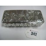 A Decorative Hallmarked Silver Box, (marks rubbed) of rectangular form, allover detailed in