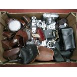 Cameras - Koroll 24, Canon, Contax, Halina, Canon Flash Gun, Russian field glasses, etc:- One Box