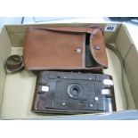 Kodak No 2 Hawkette Bakerlite Camera, with a folding telescope lens, (with case).