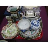 Mason's Octagonal Comport, teapots, rectangular dish, etc:- One Tray