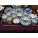 Miles Mason Cups and Saucers, single cups, Davenport cup and saucer etc:- One Tray