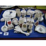 Arcadian Crested China Cat, Carlton Bill Sykes dog, and other crested china:- One Tray