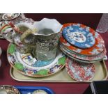 An Ashworth Ironstone Plate, with Chinoiserie decoration; a Mason's Hydra jug and other items