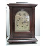 Early XX Century Pine Cased Bracket Clock, with German movement, Westminster chimes, slow / fast and