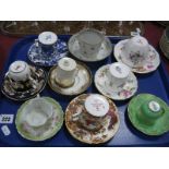 Crown Derby, Doulton, Hammersley and Other Cabinet Cups and Saucers:- One Tray