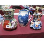 Two Masons Octagonal Jugs, (one chipped), Doulton water jug featuring The Castle Inn,