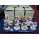 Eight Royal Doulton 'Brambly Hedge' Models; including Lady Woodmouse, Dusty Dogwood, Pebble, Lord