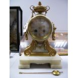 A French Eight Day Mantel Clock, circa 1900, with gong strike, gilt Roman numerals, lion mask