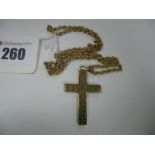 A 9ct Gold Cross Pendant, on a chain.