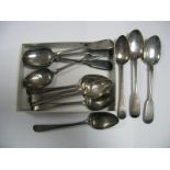 A Set of Six Hallmarked Silver Bright Cut Teaspoons, William Eley and William Fearn, London 1796,