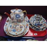 Mason's Ironstone Teapot, meat plate, dish, jugs etc, all decorated in the Imari palette.