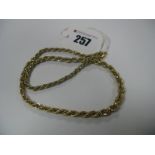 A Modern Chain, stamped "750", of graduated rope twist design, with box link twist.