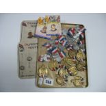 A Large Quantity (Approximately Fifty Plus) 1937 Royal Commemorative Badges and Stickpins, some on