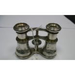 A Pair of Decorative Opera Glasses, with Aesthetic style decoration (one glass lens damaged).