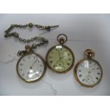 A Waltham Gold Plated Cased Openface Pocketwatch, the signed dial with black Roman numerals and