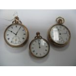 Waltham U.S.A, A Gold Plated Cased Openface Pocketwatch, the signed dial with a Black Arabic