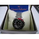 Gianni Sabatini, A Modern Automatic Gent's Wristwatch, with red and black rotating bezel and day/
