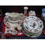 Mason's 'Brocade' Candlestick, plates, egg trinket; similar tea canister, dessert plates, etc:-