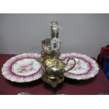 A Highly Decorative 'Pelham Plate' Electroplated Dessert Server, fitted with cream jug, sugar bowl