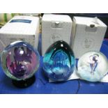 Caithness Paperweights: Millennium Vision, limited edition No. 177; Millennium Fiesta No. 254/650